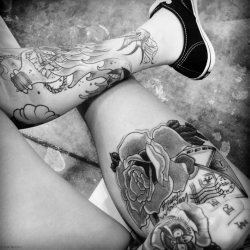 tatuagens femininas na perna